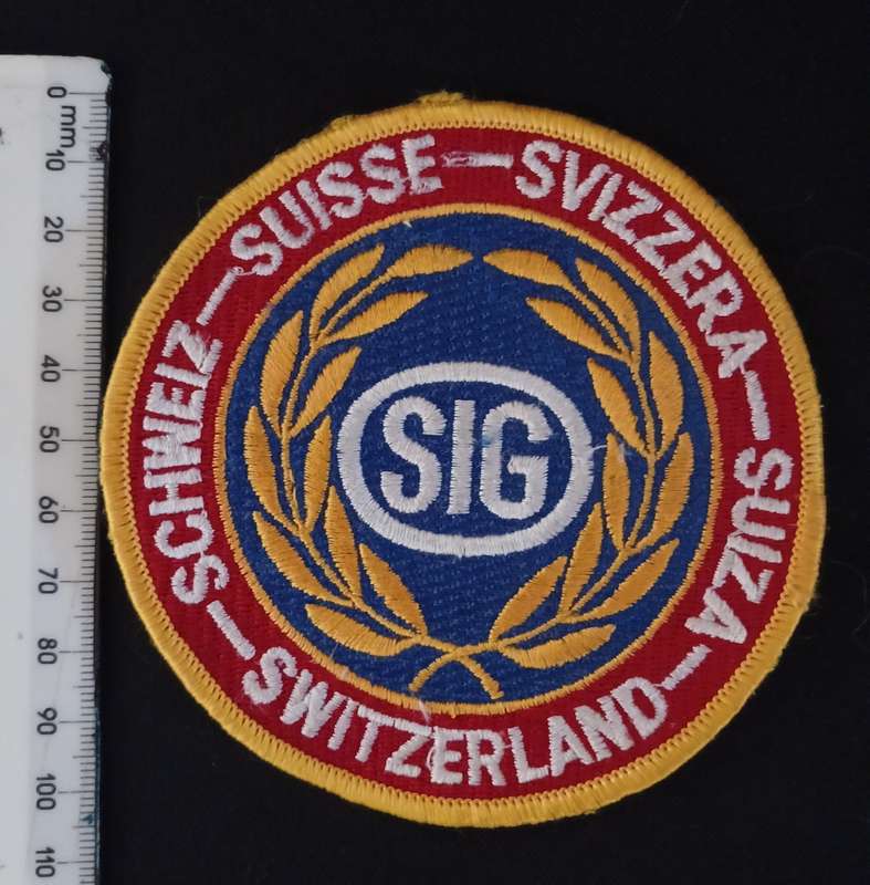 1960s Patch SIG Switzerland Schweiz Suisse Svizzera Suiza Wreath Embroidered        F146