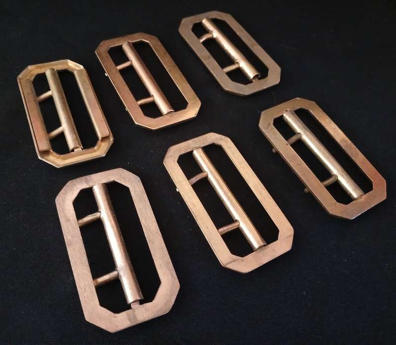 Leather Police Belt Buckles x6   ( One Bid For The Lot Of 6 )                  F148