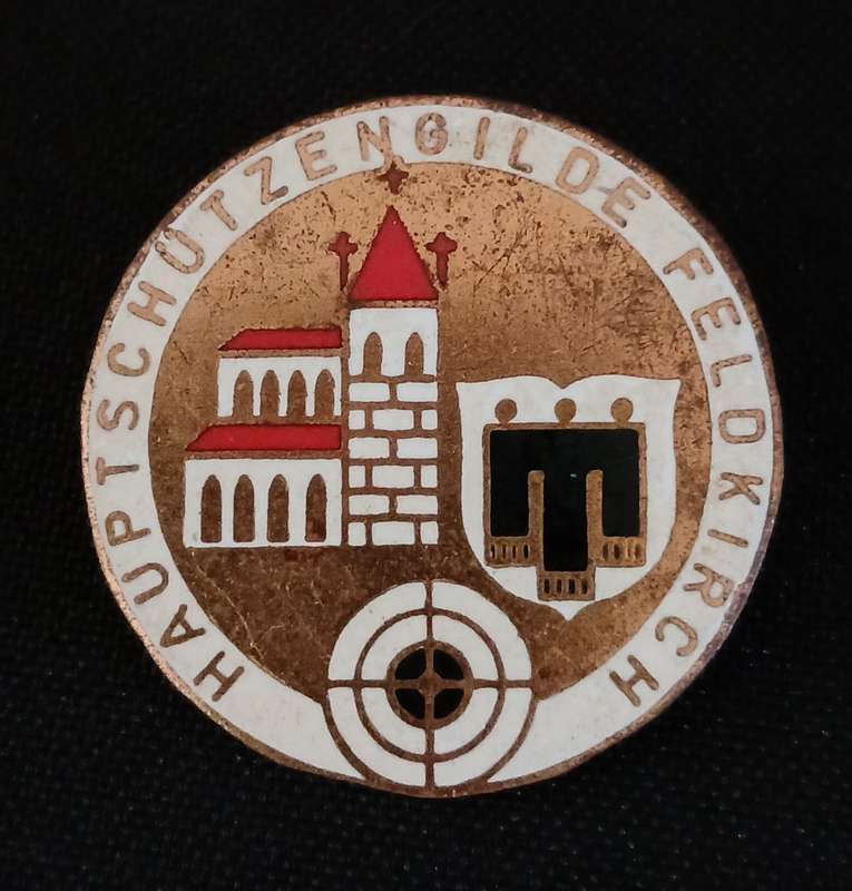 GERMAN HAUPTSCHUTZENGILDE FELDKIRCH ENAMEL SHOOTING Badge  Size: 33mm Diameter     F158
