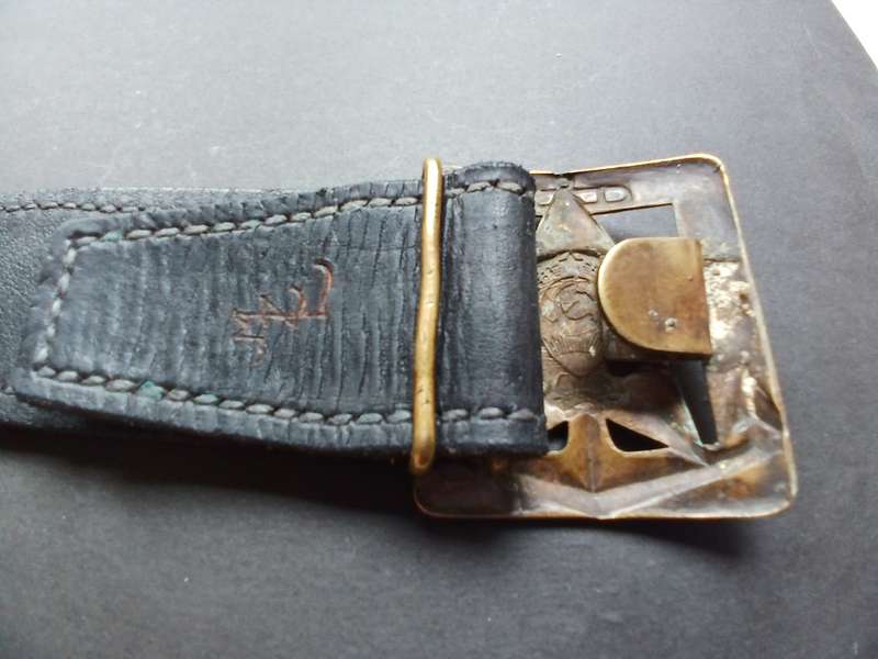 World War  SOVIET RUSSIAN NAVY  BELT AND BELT BUCKLE  ( BELT HAS A MAKERS MARK )         F191
