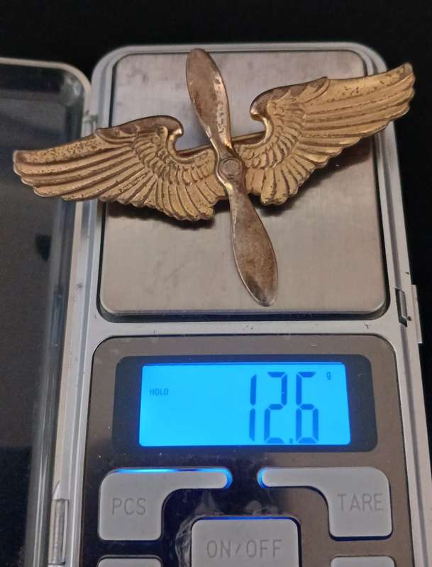 WW2 ARMY AIR FORCE AVIATION CADET CAP BADGE ( TRUART STERLING )    F195