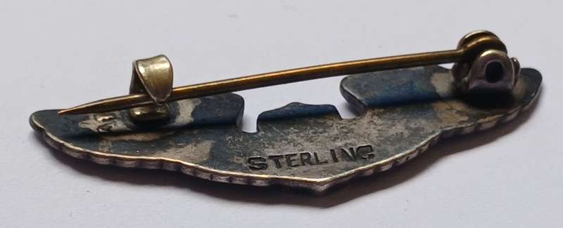 WW2 US ARMY PILOT WING Miniature  ( Mess Dress Size )  ( Sterling )  Size: 3.5cm / 35mm    F197