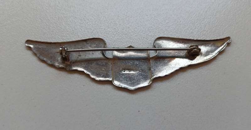 AMERICAN ARMY AIR SERVICE WING FROM 1921  ( Sterling )  Size: 75mm      `` RARE ``            F198