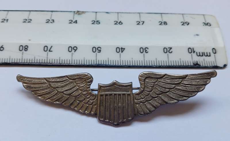 AMERICAN ARMY AIR SERVICE WING FROM 1921  ( Sterling )  Size: 75mm      `` RARE ``            F198