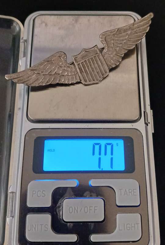 AMERICAN ARMY AIR SERVICE WING FROM 1921  ( Sterling )  Size: 75mm      `` RARE ``            F198
