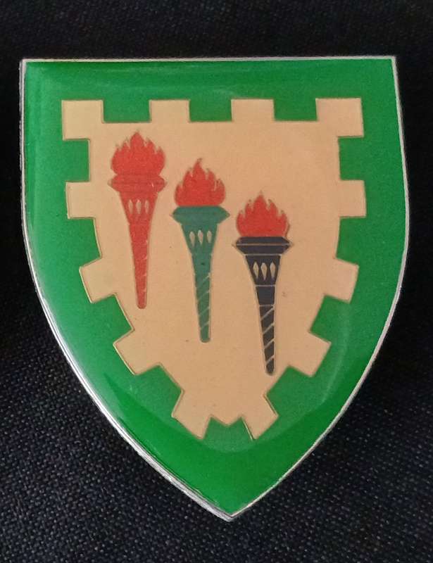 SADF SA. DEFENCE COLLEGE SHOULDER FLASH  ( ORRANGE )                 H69 B