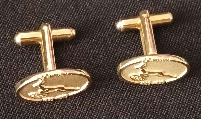 SA RUGBY 1889 - 1989   ` 100 YEARS `   Cufflinks                            F231