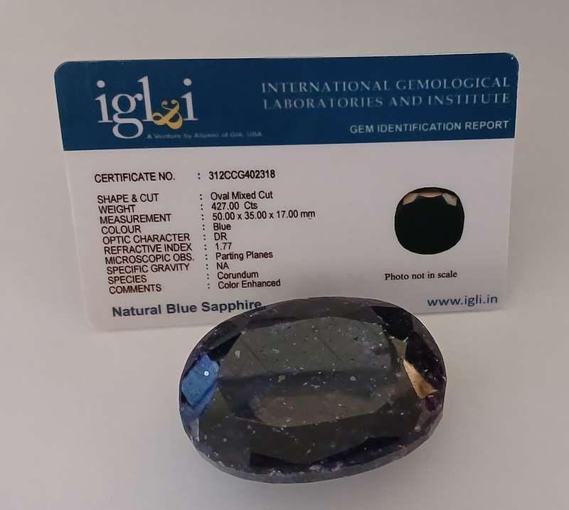 Natural Blue Sapphire  427 Cts