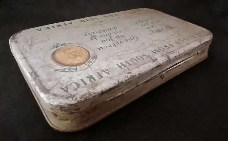 RARE 1940 `GREETINGS FROM SOUTH AFRICA` TIN     V32