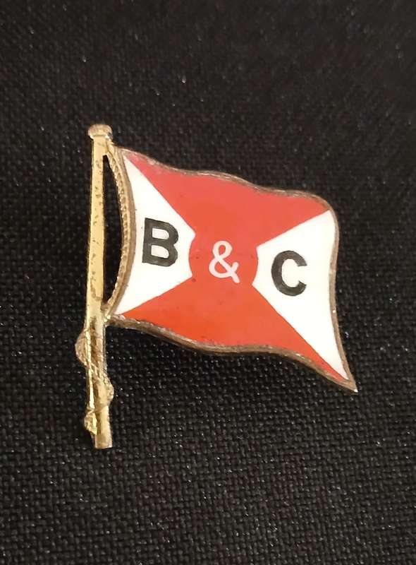 BISCHOFF COMPANIES GERMAN SHIPPING COMPANY BADGE   ( HALL MARKED SEE PHOTO`S )  V113