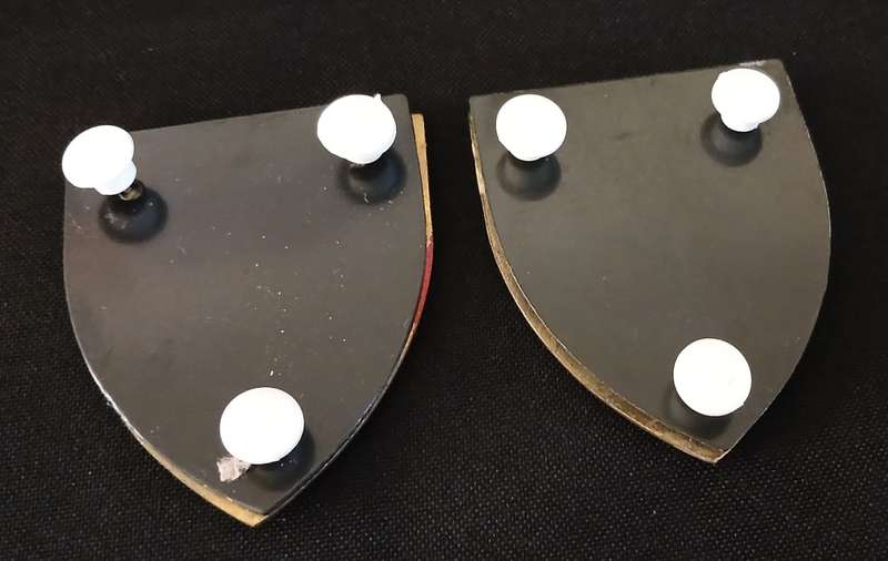 3 Parachute Battalion Shoulder Flashes 1st Issue ( Red Type ) With Backing  (3 Pins Repaired )  V117