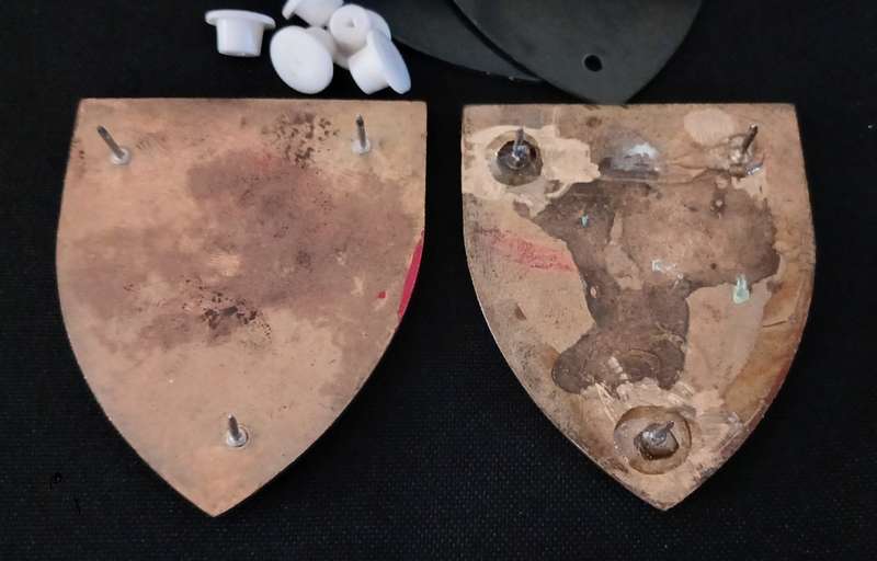 3 Parachute Battalion Shoulder Flashes 1st Issue ( Red Type ) With Backing  (3 Pins Repaired )  V117