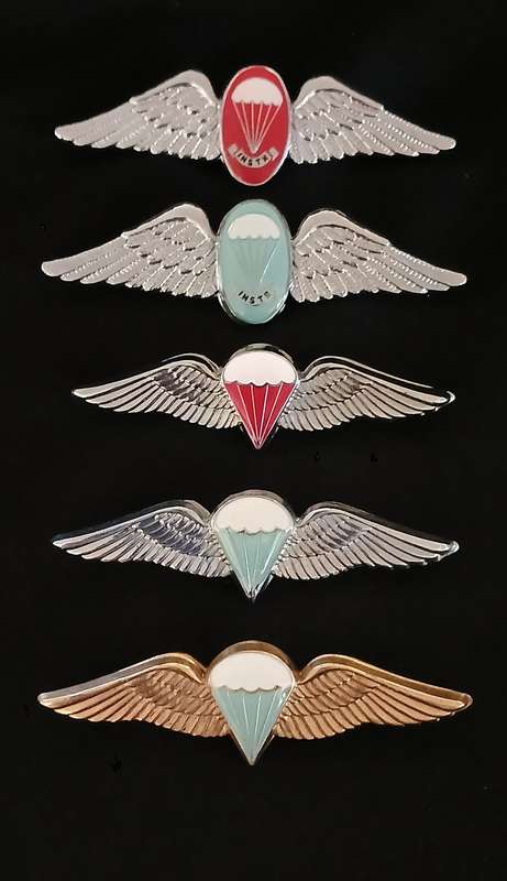 SADF PARACHUTE WINGS COLLECTION Of 5 Wings - Full Size    ` One Bid For The Lot `           V125