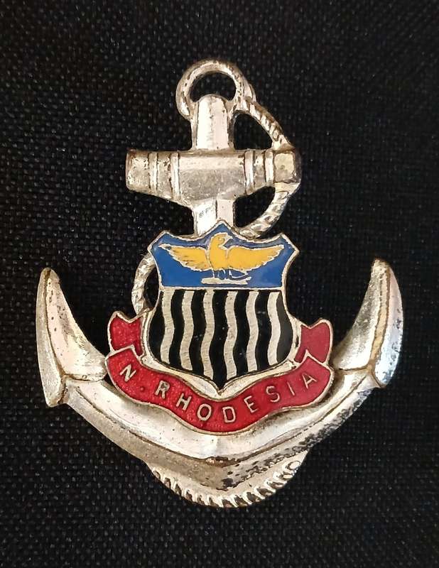 NORTHERN RHODESIA NAVY CAP BADGE       `` RARE ``` RARE ```   ( COLLIN R. OWEN 3555 )      V128