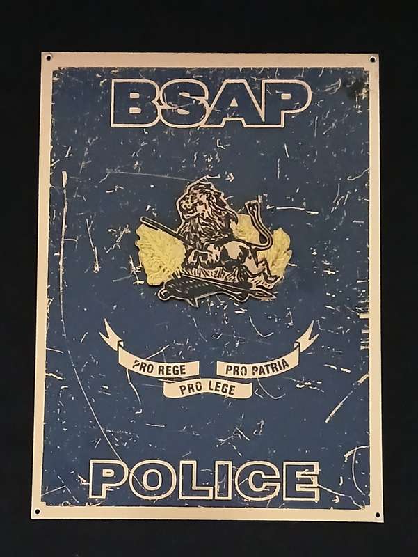 RHODESIA  ----  BSAP POLICE PLAQUE      `` RARE ``                      No.1