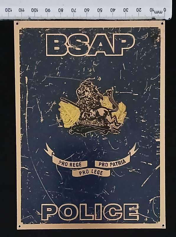 RHODESIA  ----  BSAP POLICE PLAQUE      `` RARE ``                      No.1