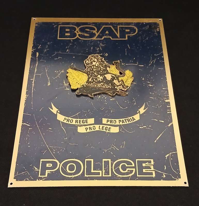 RHODESIA  ----  BSAP POLICE PLAQUE      `` RARE ``                      No.1