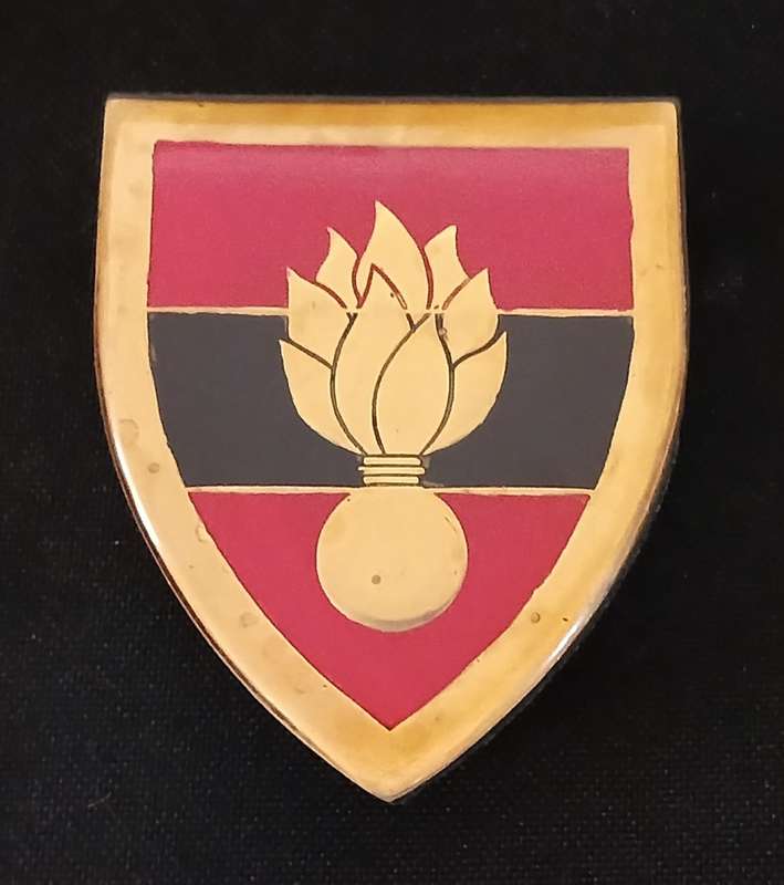 SADF SCHOOL OF ENGINEERS SHOULDER FLASH WITH BACKING      ( One Pin Repaired )                D152