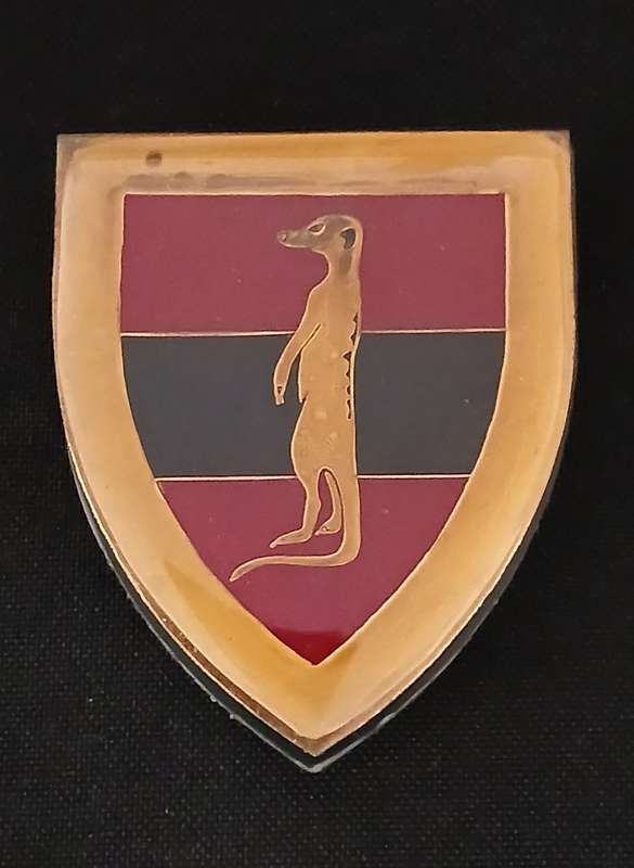 SADF 6 FIELD ENGINEER REGIMENT SHOULDER FLASH   ( MAROON )                D155