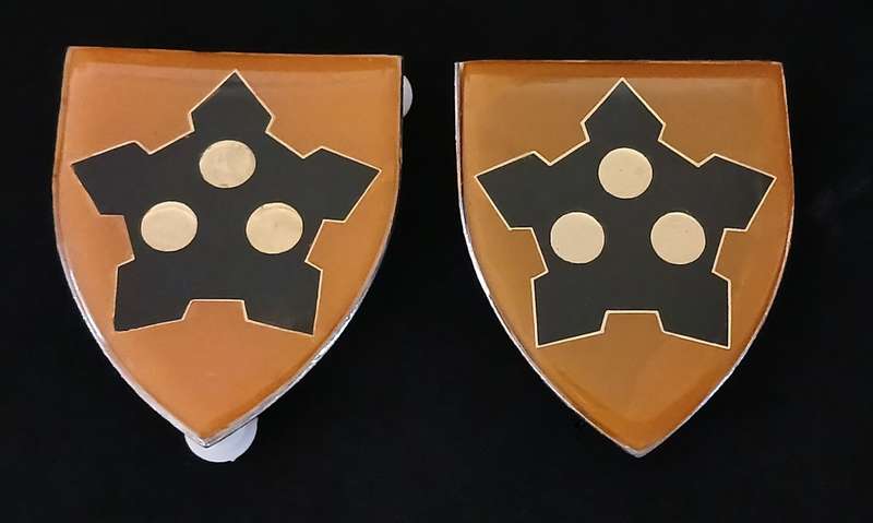 SADF AUDITORS SHOULDER FLASHES                 ( Note Two Pins Repaired )           D163