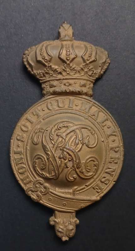 BOER WAR ERA BRITISH MOUNTED INFANTRY BADGE  ( METERIAL RESIN )        C28