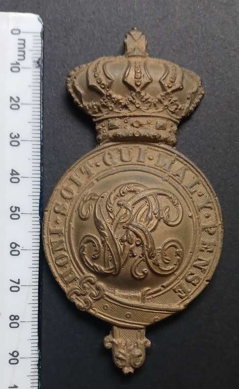BOER WAR ERA BRITISH MOUNTED INFANTRY BADGE  ( METERIAL RESIN )        C28