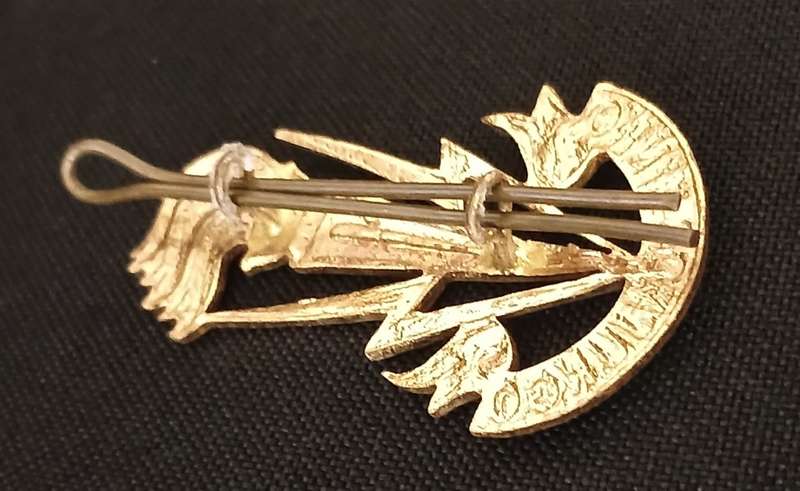 BELGIUM ARMY SIGNAL CORPS CAP BADGE                         C69
