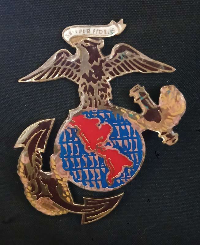 US MARINE CORPS SEMPER FIDELIS PLAQUE BADGE            C78
