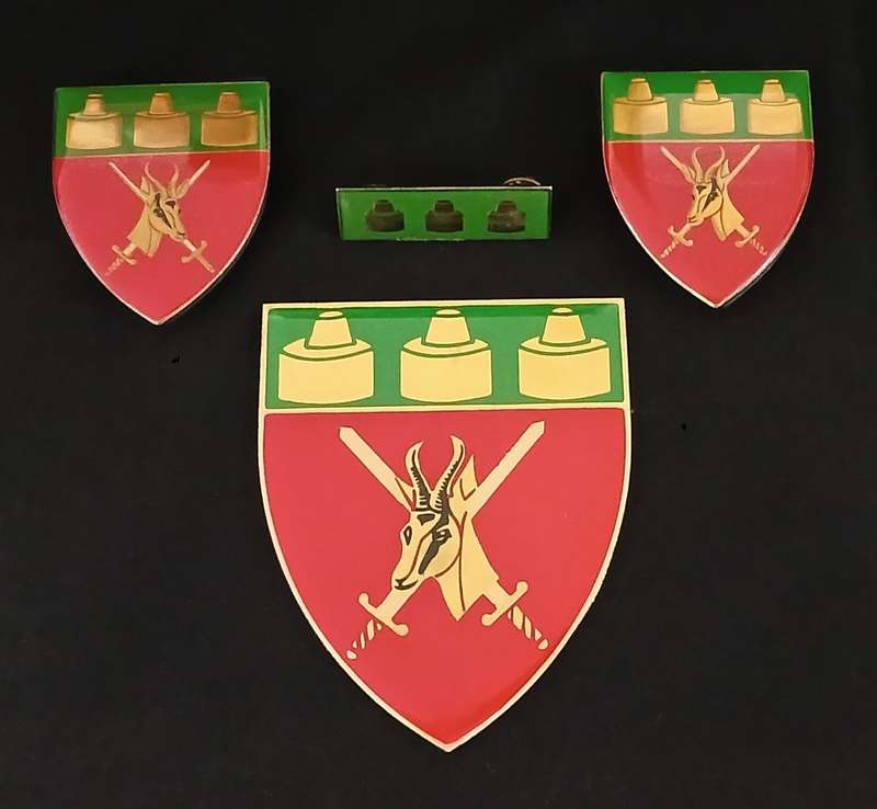 SADF WITWATERSRAND PLAQUE BADGE SHOULDER FLASH PAIR AND MOMMAND BAR                 C89