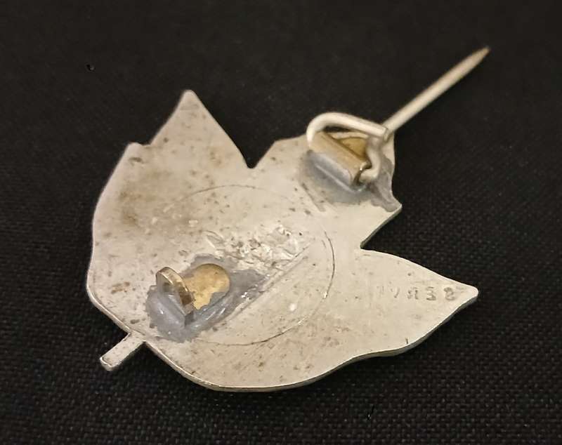 UNKNOWN CANADIAN METAL LEAF BADGE ( TREE OF MERCY ) ( JUSTICE MERCY SERVICE )   C98