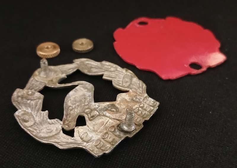 2 S.A. INFANTRY BATTALION GROUP CAP BADGE  ` BI-METAL `  WITH BACKING              C117