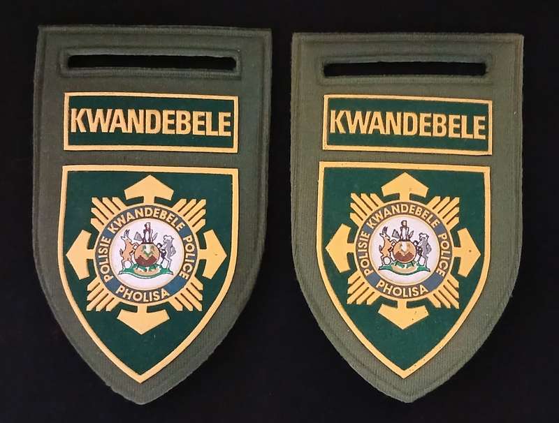 KWANDEBELE POLICE RUBBERISED SHOULDER FLASH PAIR                       S2
