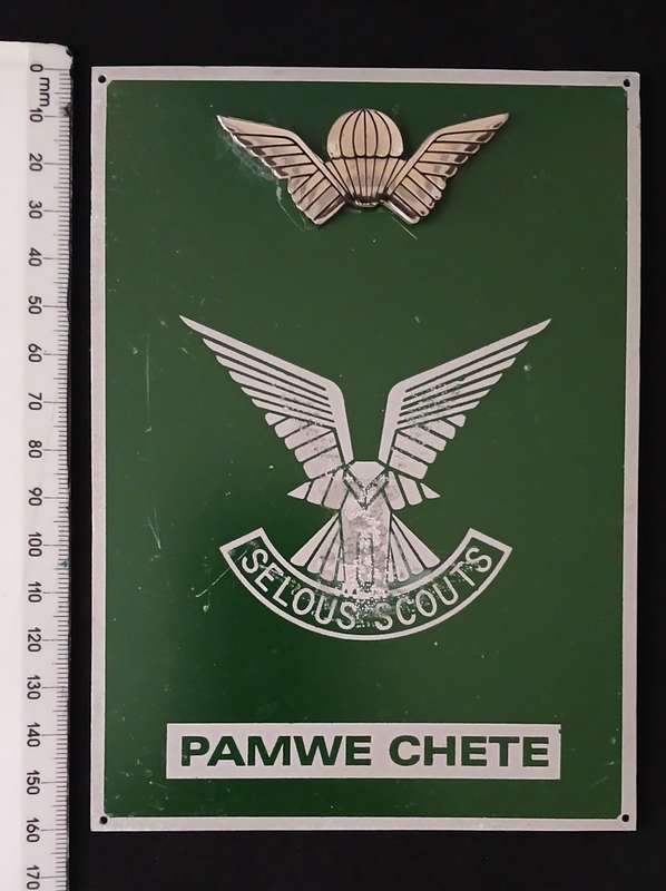SELOUS SCOUTS ALUMINIUM / ENAMEL PLAQUE WITH RAISED EMBLEM          No.2