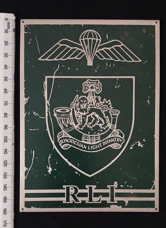 RLI ( RHODESIA LIGHT INFANTRY ) METAL / ENAMEL PLAQUE                     No.4