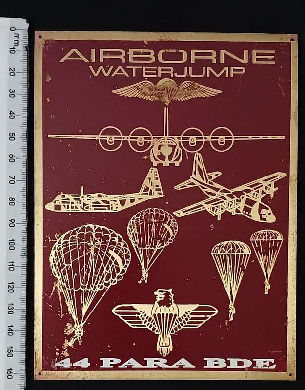 44 PARA BDE.   AIRBORNE WATERJUMP  BRASS AND ENAMEL PLAQUE        No.6