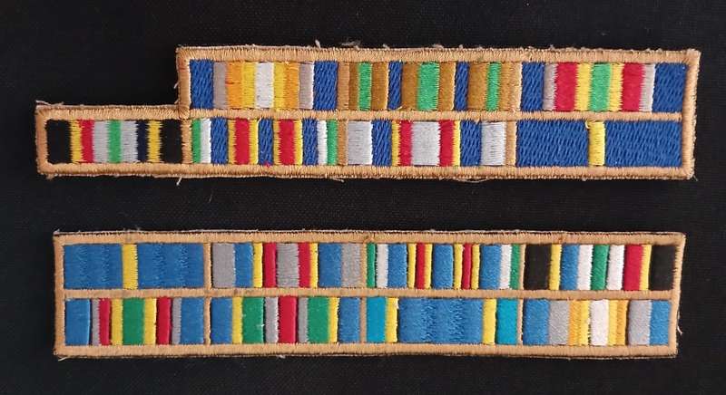 SOUTH AFRICAN POLICE MEDAL RIBBON BARS EMBROIDERED   ( One Bid For Both )                K4