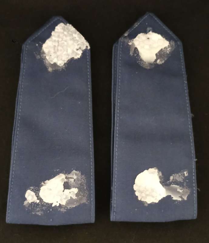 DUTC NETHERLANDS POLICE RANKS WITH BULLION WIRE AND CAP BADGE ( Note Condition )     K17