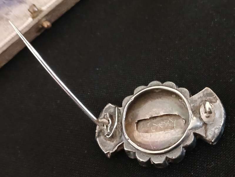 Victorian Sterling Silver & Rose Gold Brooch  Birmingham England " Hall Mark " n Anchor Lion "   R87