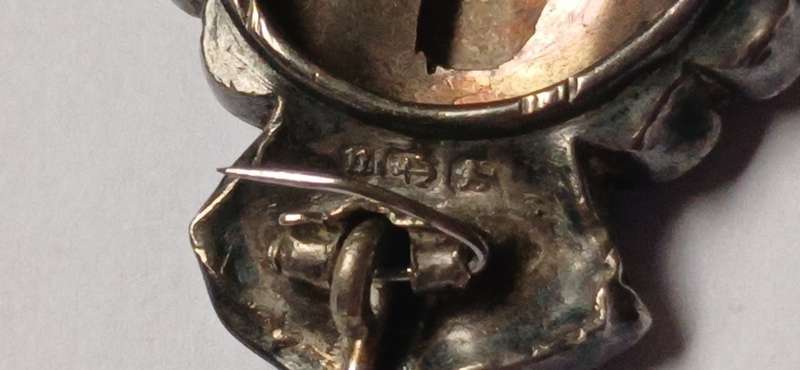 Victorian Sterling Silver & Rose Gold Brooch  Birmingham England " Hall Mark " n Anchor Lion "   R87