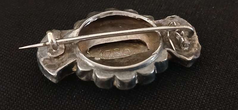 Victorian Sterling Silver & Rose Gold Brooch  Birmingham England " Hall Mark " n Anchor Lion "   R87