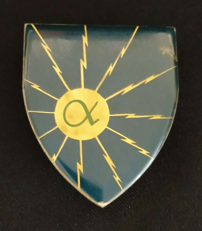 SADF School of  Signals Shoulder Flash   ( Two Pins Repaired )                 MM4