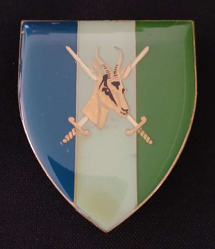 SADF Army Command Signal Headquarters Shoulder Flash   ( Note 3 Pins Repaired )   MM6