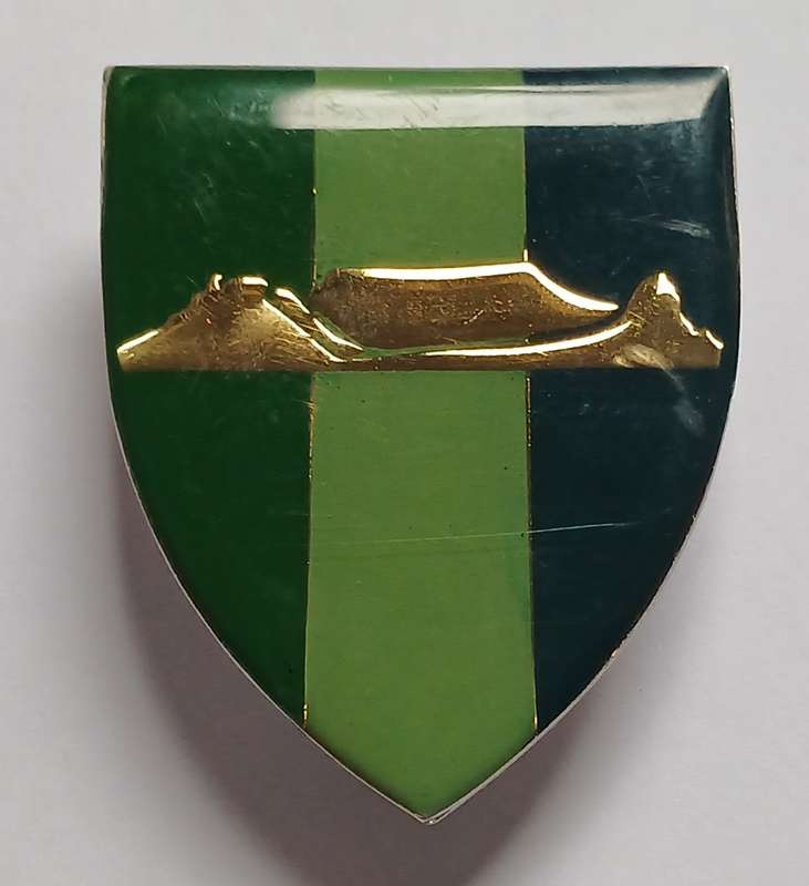 SADF Western Province Signal Unit Shoulder Flash  ( Solid Gold Mountain )   One Pin Repaired   MM17