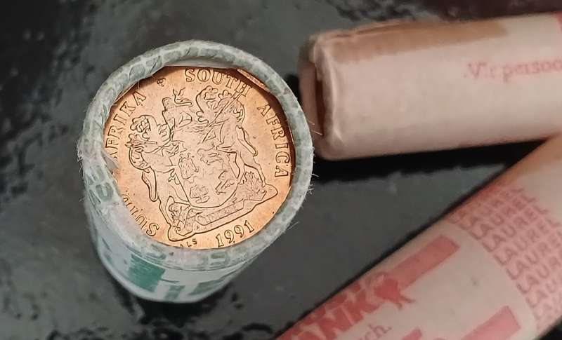 SA Trust Bank Full Unopened Rolls Of 2 x 10c Coins And 1 x 50c Coins    """ WoW """