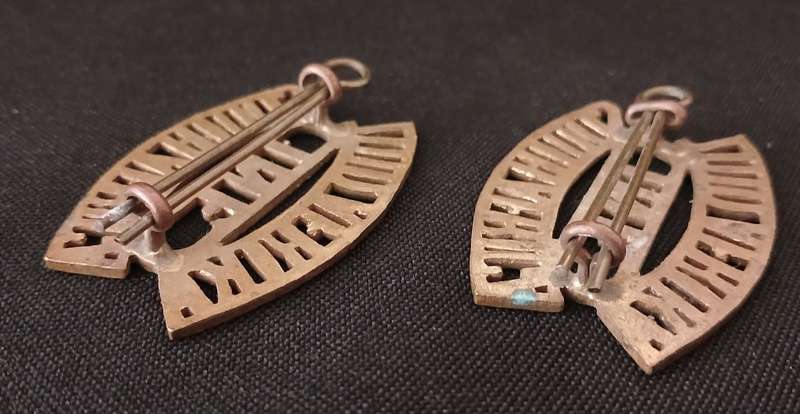 WW1   1ST SOUTH AFRICAN INFANTRY BRIGADE BRASS SHOULDER TITLE PAIR              R144