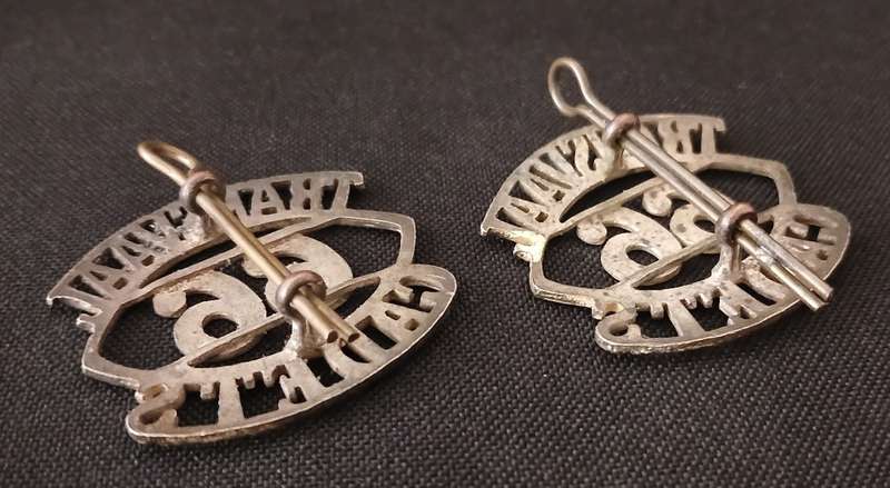 66TH COMPANY TRANSVAAL CADETS  SHOULDER TITLE PAIR (  WHITE METAL )  " SCARCE "     R145