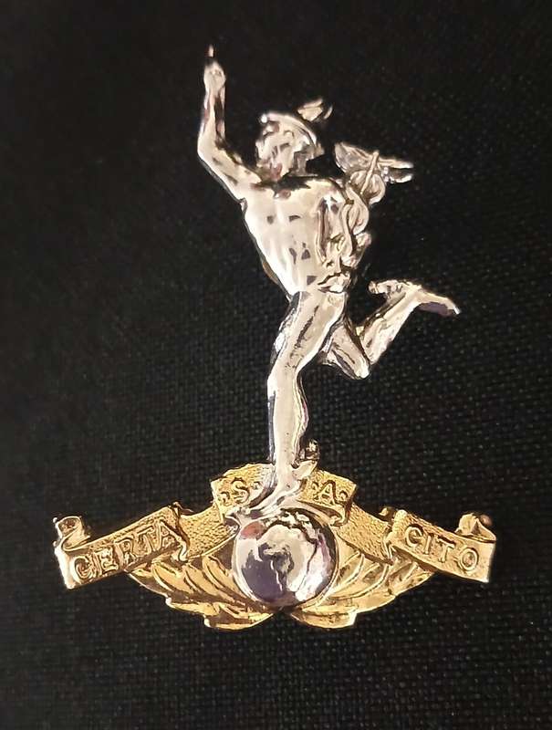 SA CORPS OF SIGNALS-BI-METAL-BERET / CAP BADGE          L22