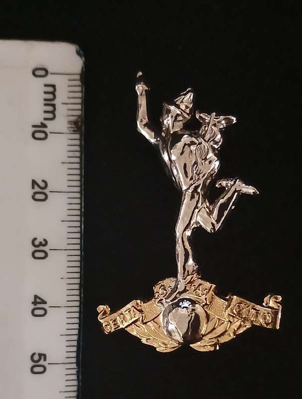 SA CORPS OF SIGNALS-BI-METAL-BERET / CAP BADGE          L22