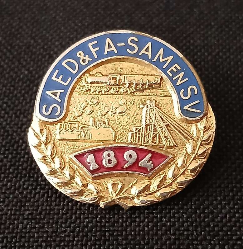 1894  ( UNKNOWN ) SAED & FA - SAM EN SV BUTTON BADGE            L27
