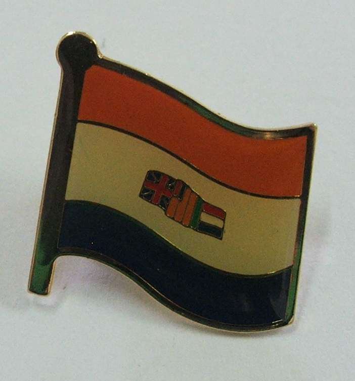 Old S.A. Flag Collar Badge